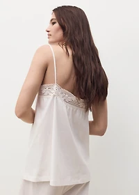 Cotton top with lace straps