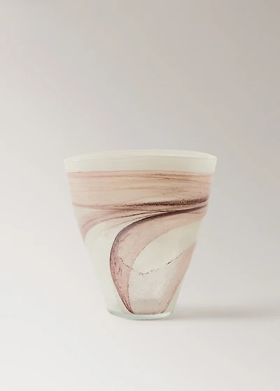 Alabaster-effect glass vase