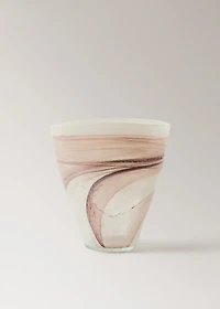 Alabaster-effect glass vase