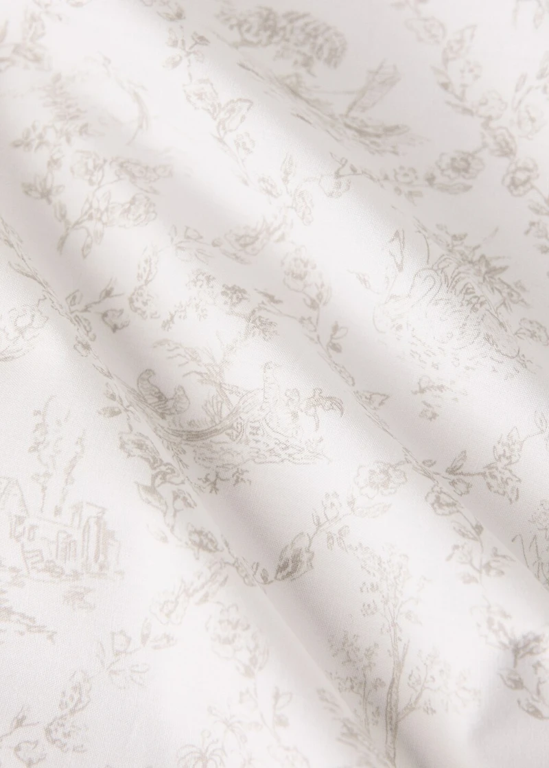 Toile de Jouy percale cotton top sheet for crib