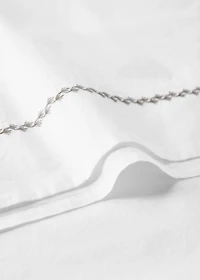 Percale cotton children's top sheet with embroidered detail for cot