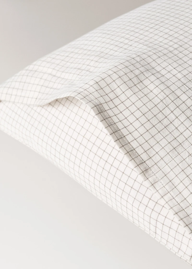 Percale cotton gingham check pillowcase for cot