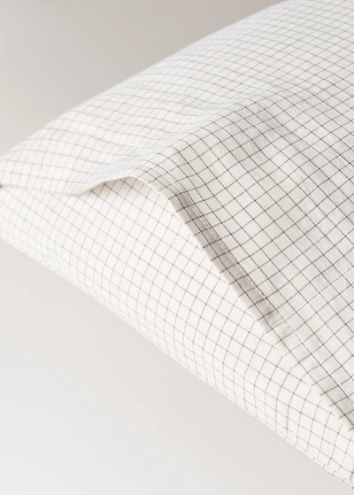 Percale cotton gingham check pillowcase for cot