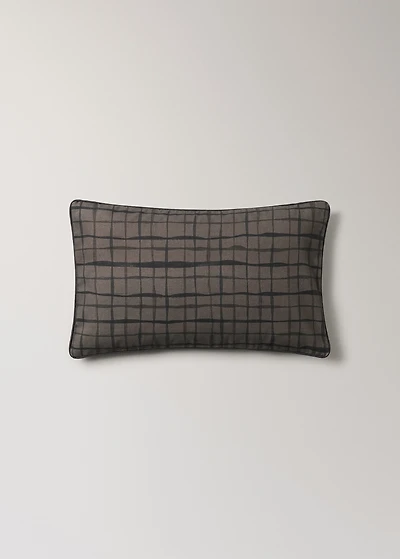 Checked-print cushion cover