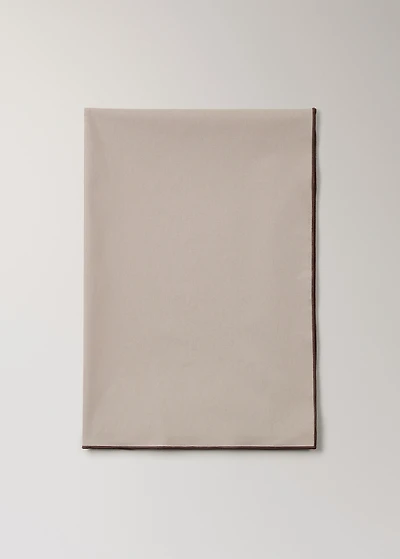 Resin-coated cotton tablecloth with overlock stitching for 8 to 10 diners