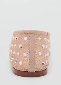 Mesh rhinestone ballet flats