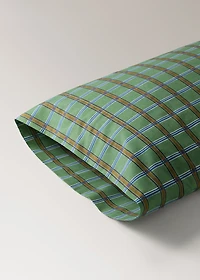 Percale cotton pillowcase with a plaid print 45x110 cm