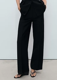 Straight mid-rise suit pants
