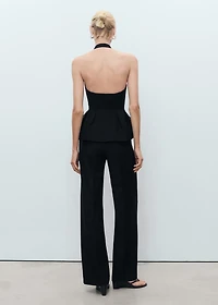 Straight mid-rise suit pants
