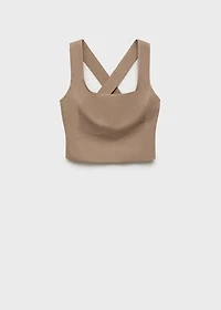 Linen-blend cross-back top