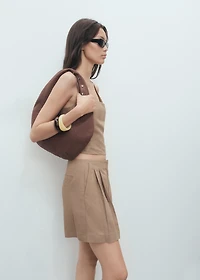 Linen-blend cross-back top