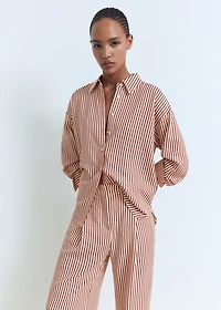 Pleated striped pants