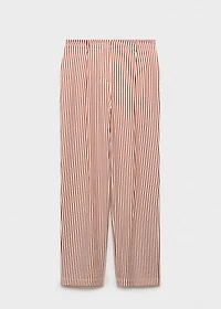 Pleated striped pants