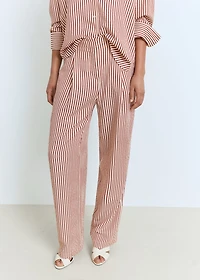 Pleated striped pants
