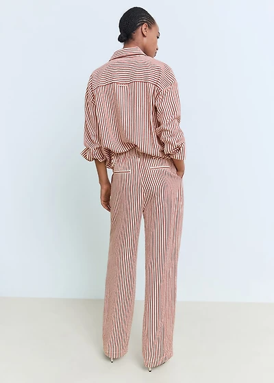 Pleated striped pants