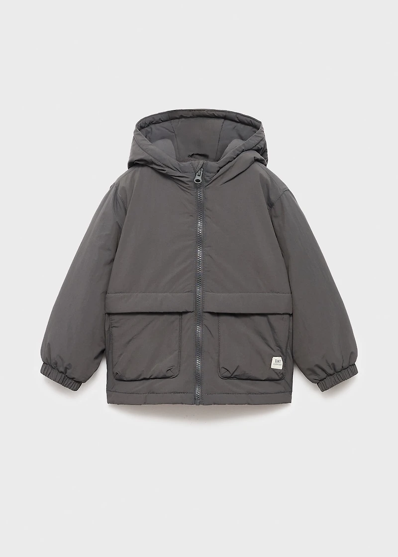 Hood puffer coat