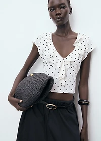 Polka-dot blouse with ruffles