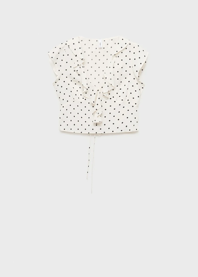Polka-dot blouse with ruffles