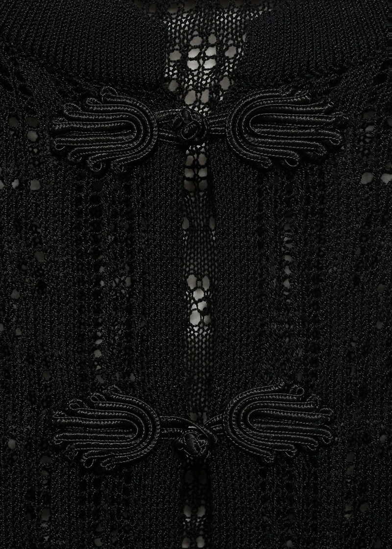 Crochet cardigan with toggle buttons