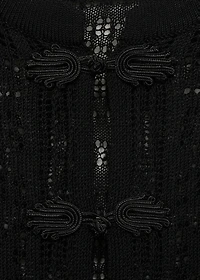 Crochet cardigan with toggle buttons