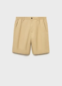 Linen-blend shorts with an elastic waistband