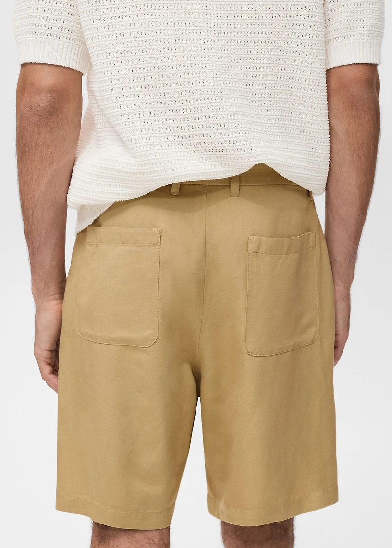 Linen-blend shorts with an elastic waistband