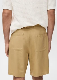 Linen-blend shorts with an elastic waistband