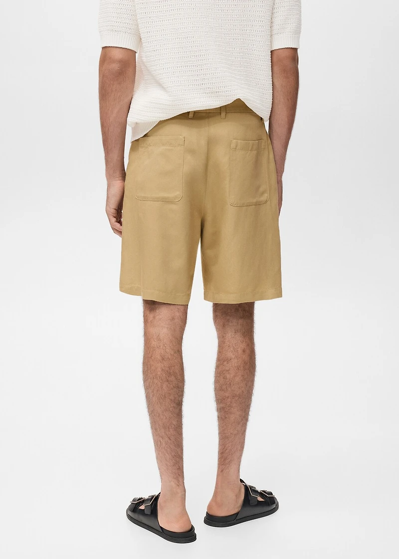 Linen-blend shorts with an elastic waistband