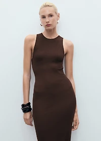Halter-neck knitted dress