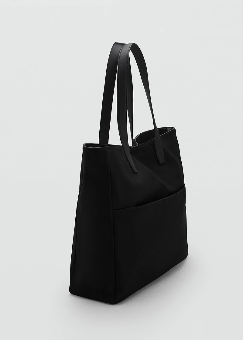 Cotton tote bag with front pocket