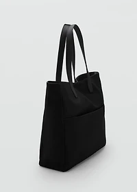 Cotton tote bag with front pocket