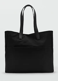 Cotton tote bag with front pocket