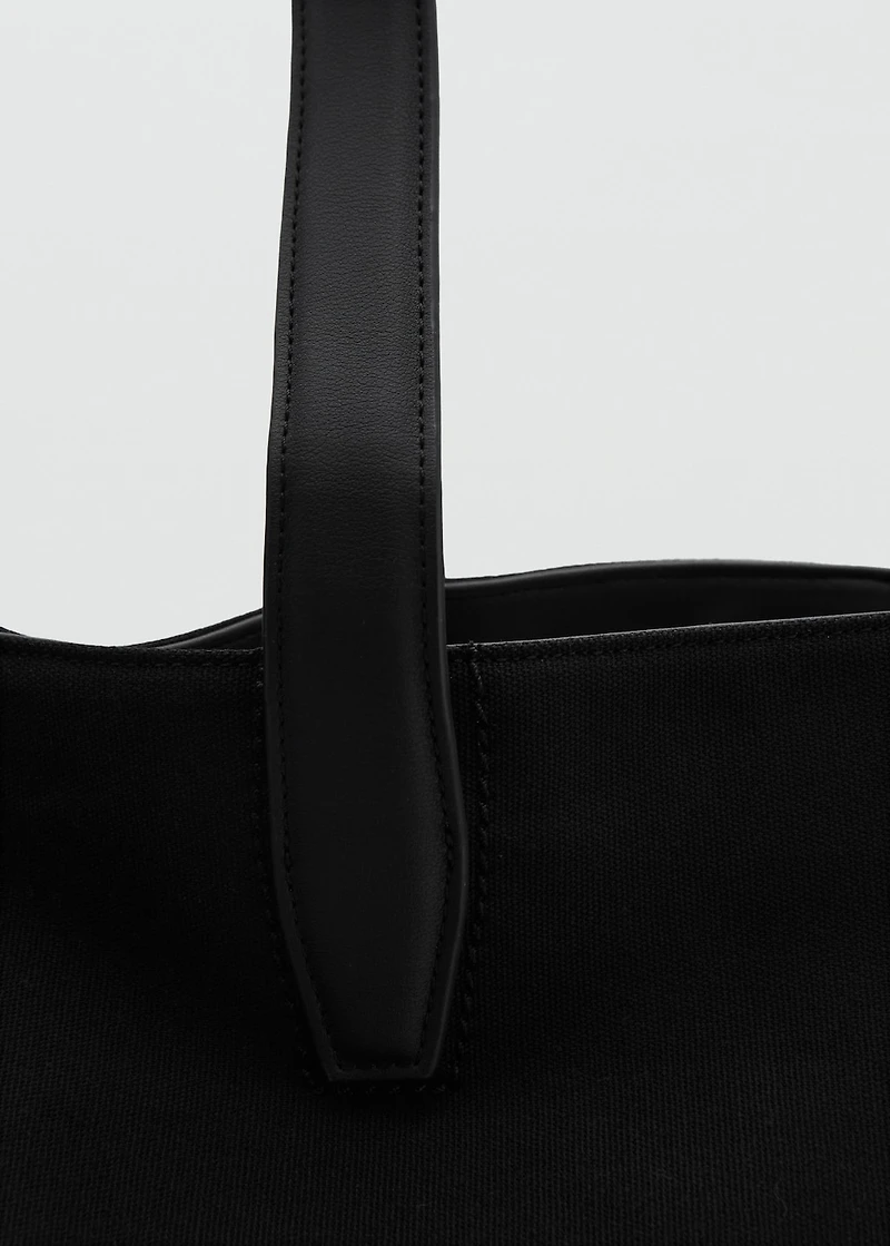 Cotton tote bag with front pocket