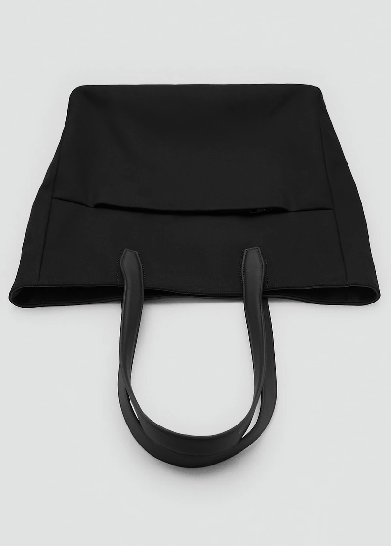 Cotton tote bag with front pocket