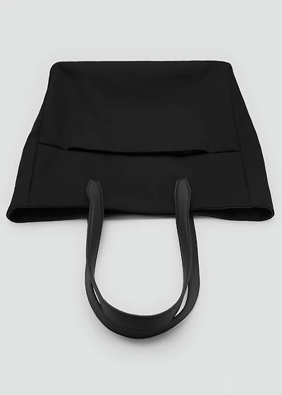 Cotton tote bag with front pocket