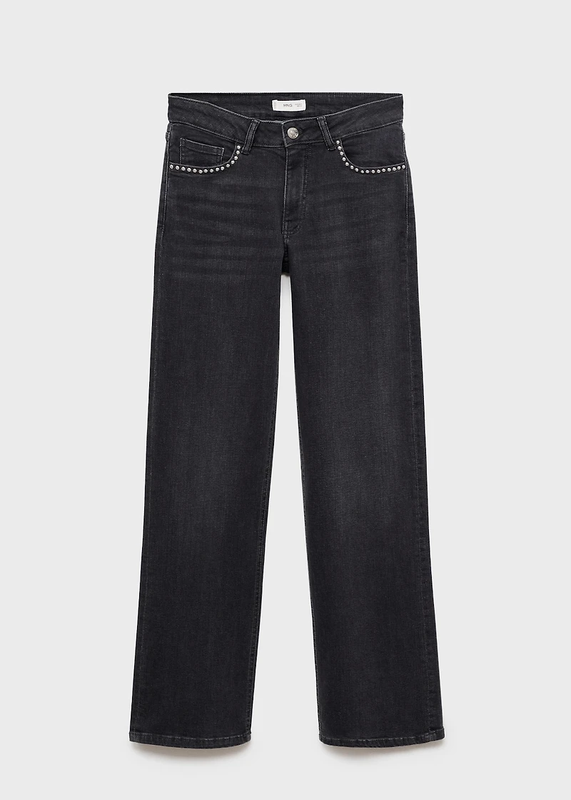 Straight-fit jeans with studs