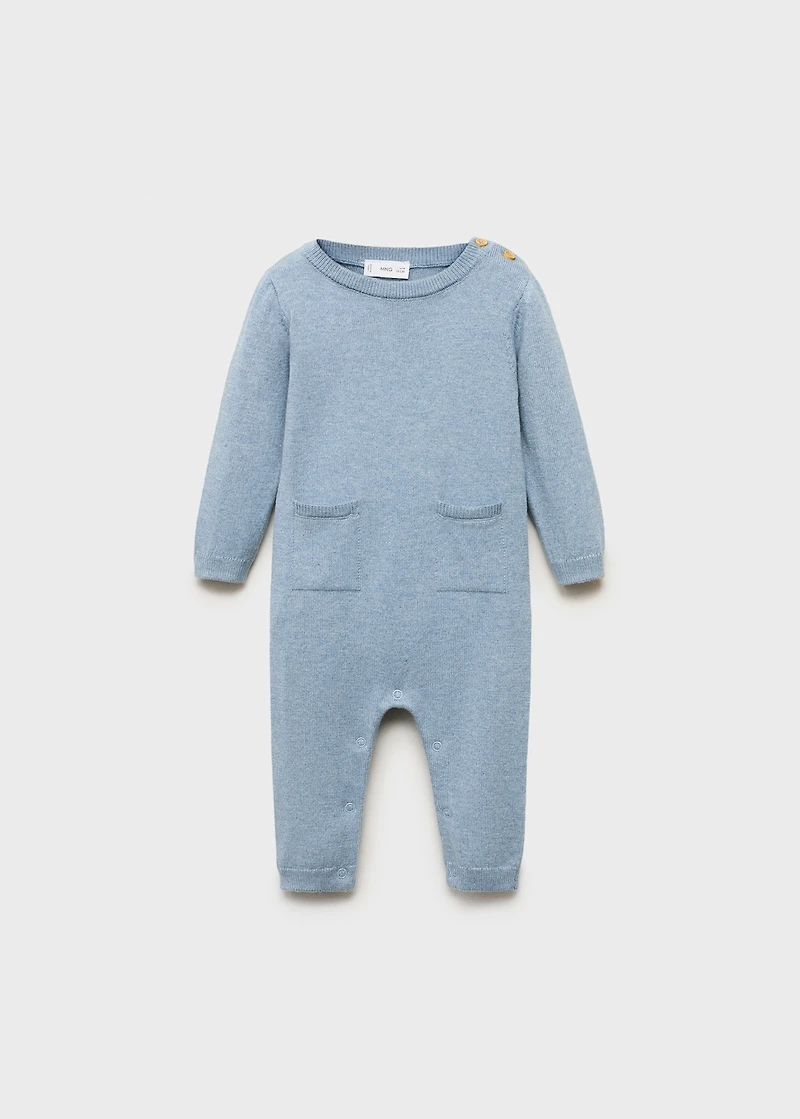 Long chest-pocket jumpsuit