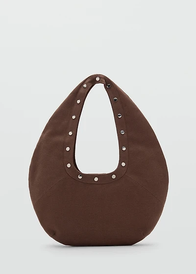 Oval studded shoulder bag