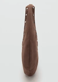 Oval studded shoulder bag