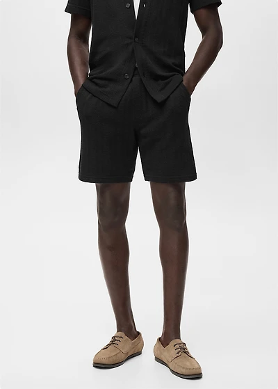 Structured knitted shorts