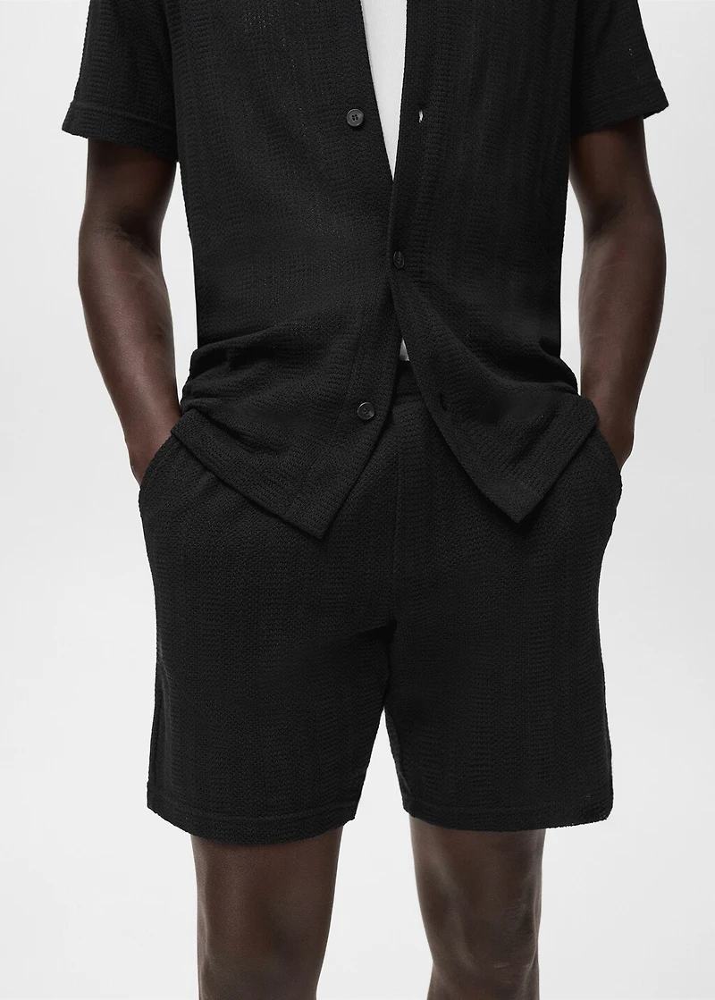 Structured knitted shorts