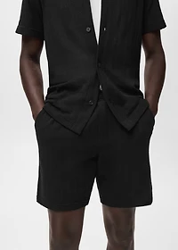 Structured knitted shorts