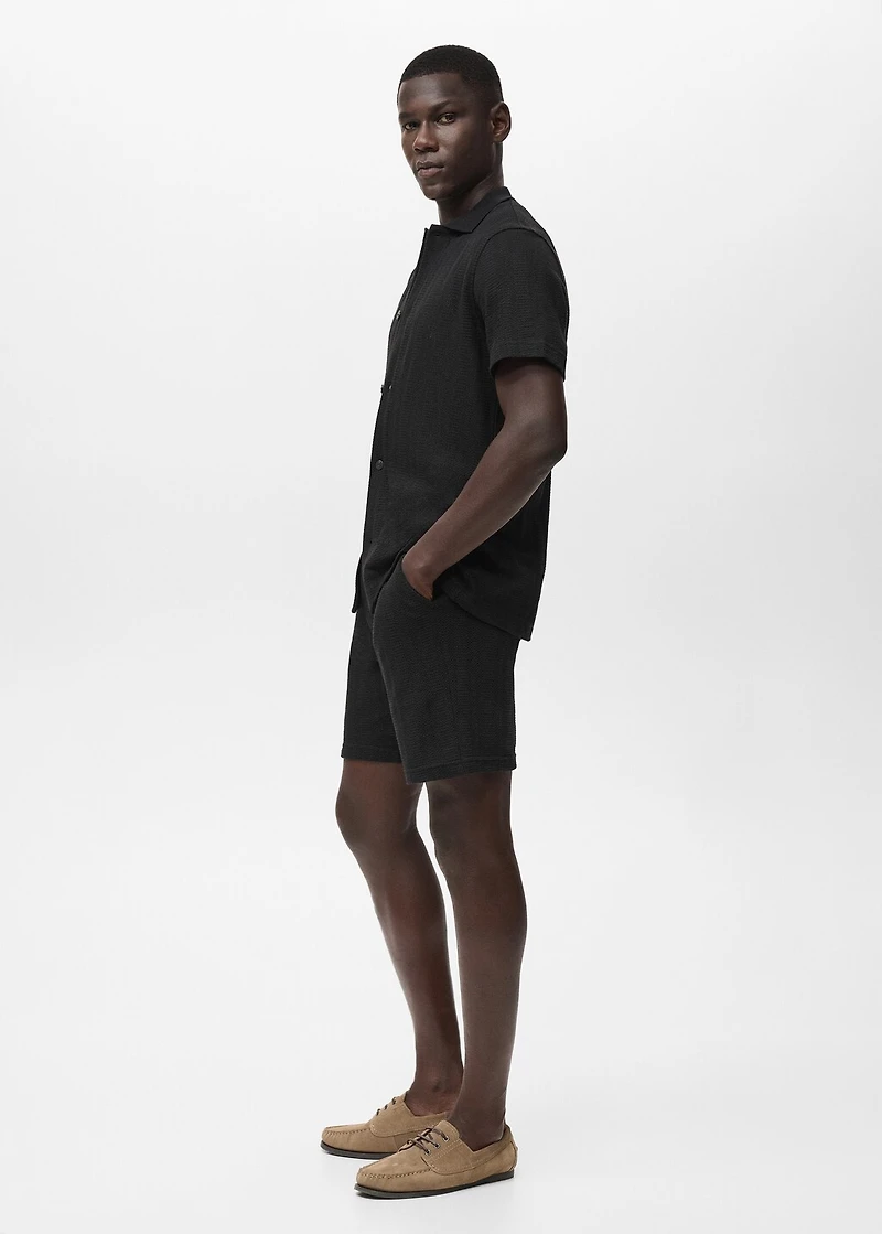 Structured knitted shorts