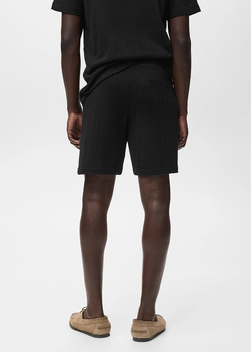 Structured knitted shorts