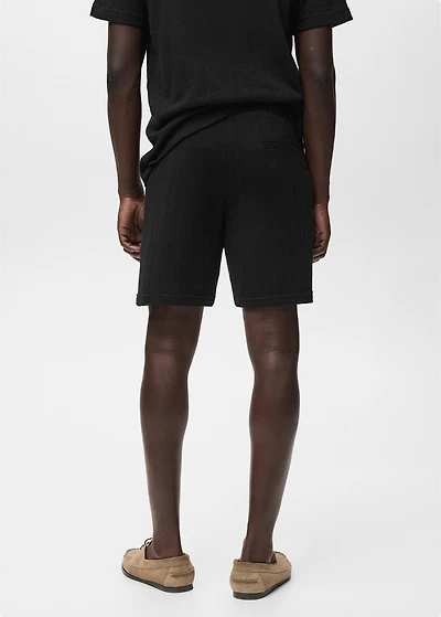 Structured knitted shorts