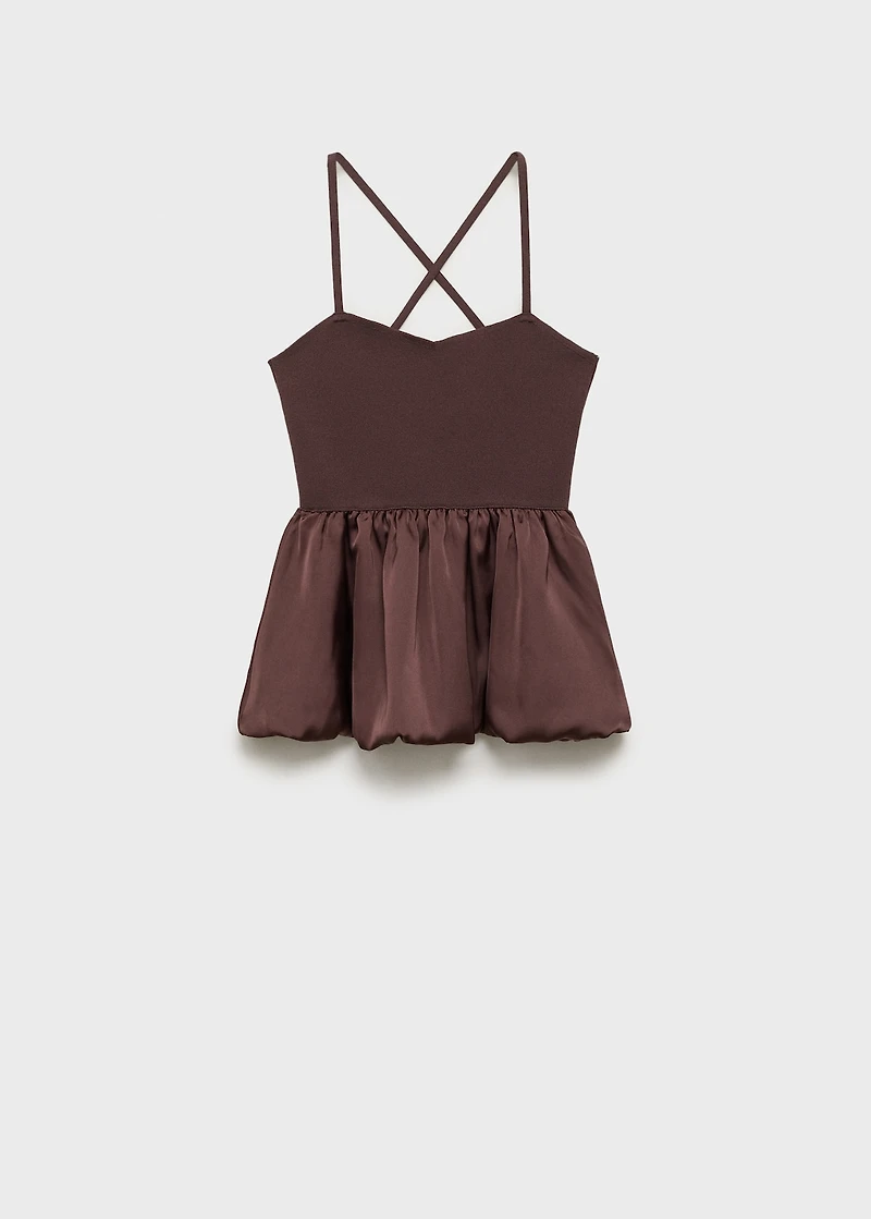 Combined fabric top with crossed back