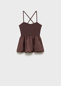 Combined fabric top with crossed back