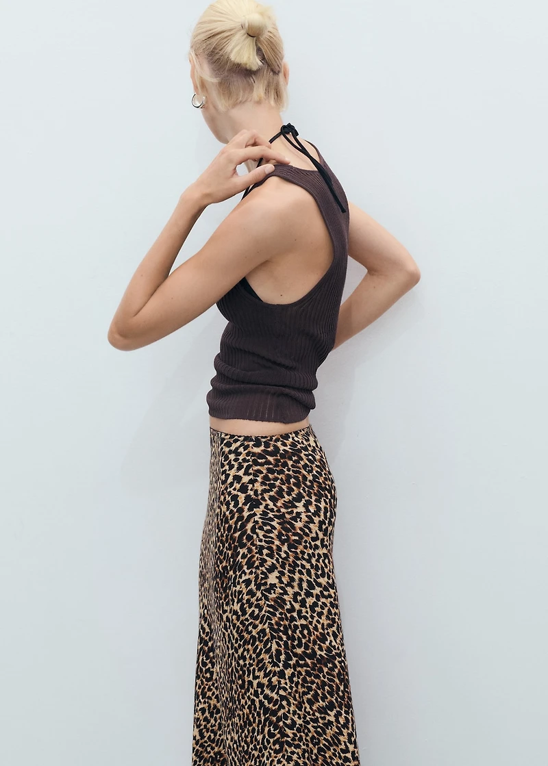 Leopard midi skirt