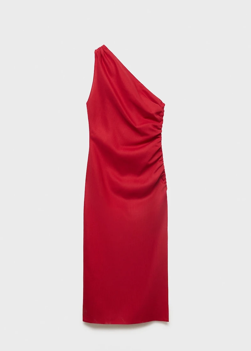Lyocell dress with asymmetrical neckline