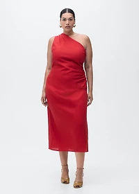 Lyocell dress with asymmetrical neckline